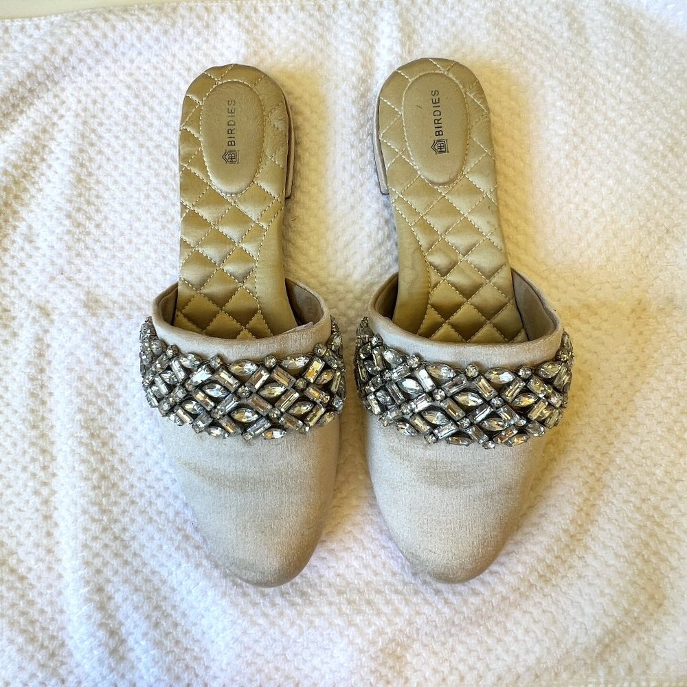 Birdies Songbird Snow Crystal Mule Slippers Size 9.5